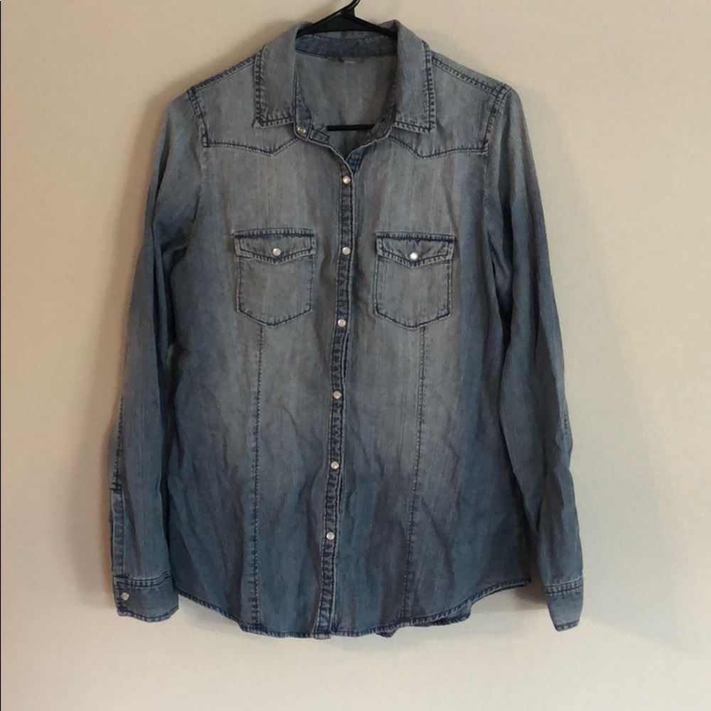 Denim Button Up Shirt.